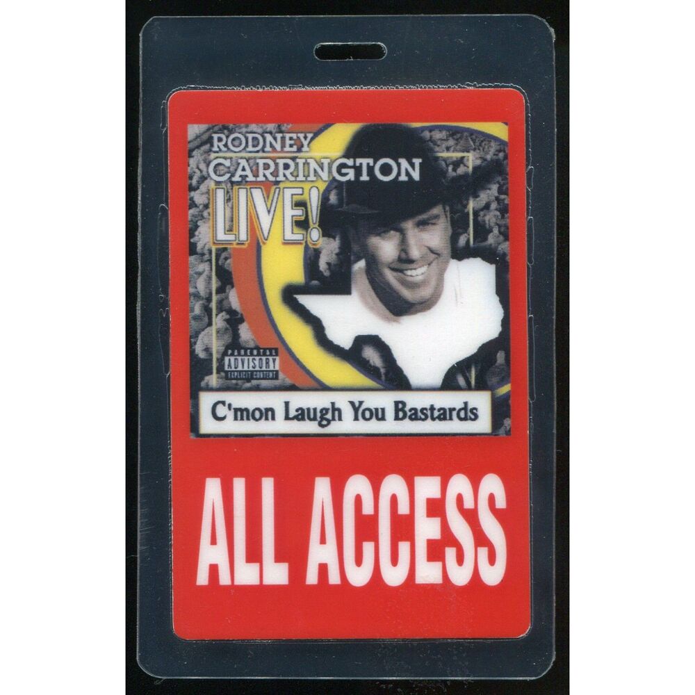 Vintage 1995 Rodney Carrington Concert Laminate Backstage Pass All Access